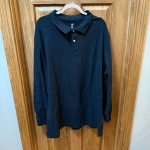 Men’s Harbor Bay Navy Long Sleeve Polo 4XLT